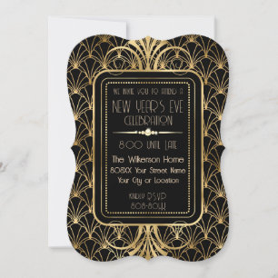 Convites Deco de Arte do Vinte e Novo Ano