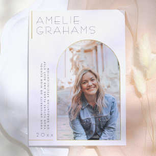 Convites Deco Elegant Gold Arch Graduation Announcement