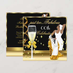 Convites Deco Lady Ouro Preto Demais Fabuloso Aniversário