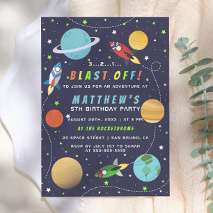 Convites Decolar! Festa de Aniversário Temática Espacial