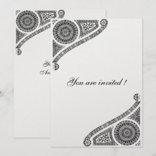 Convites DECOR RENASCENTISTA, Preto e Branco