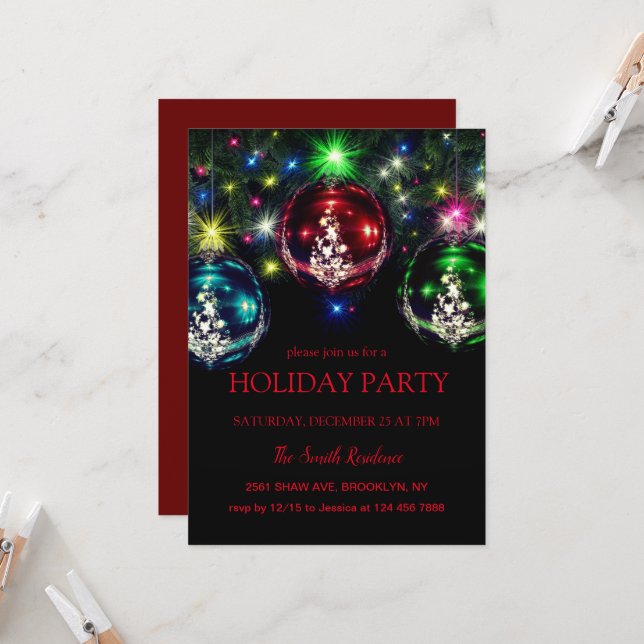 Convites decoração de Ano Novo, estrela de Natal (Frente/Verso In Situ)