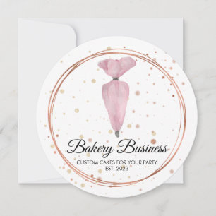 Convites Decoração de Bolo Aquarela Padaria Pastelaria
