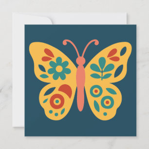 Convites Decoração de borboleta colorida com elementos flor