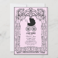Decoração de carruagem vintage rosa e preto para c
