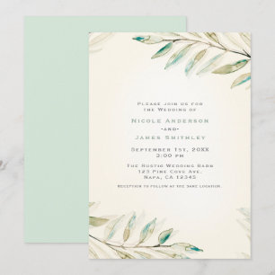Convites Decoração de Casamento com Folhas de Eucalipto Vin