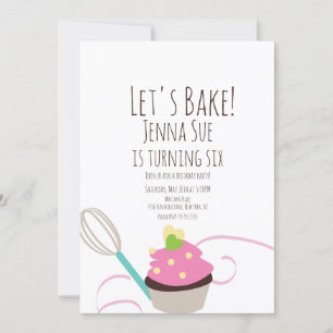 Convites Decoração de Cupcake de Aniversário Rosa
