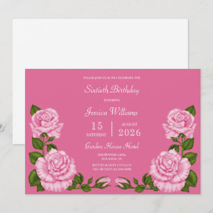 Convites Decoração de Flor de Cerejeira Rosa para 60º Anive