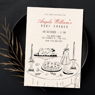 Convites Decoração de mesa de jantar elegante vintage baby 