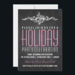 Convites Decoração de Natal de Feriado de Chalkboard, cor-d<br><div class="desc">Natal Moderno| modelo De Feriado De Feriado De De Quadros De Quadros De Vintagem A Preto De Cor Rosa. Imprima seus amigos com este design de convite divertido. Totalmente personalizável!</div>