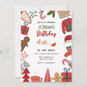 Convites decoração de Natal divertido aniversário