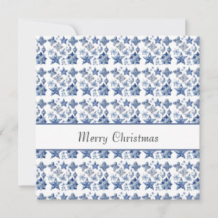 Convites decoração de Natal em azul de Delft personalizável