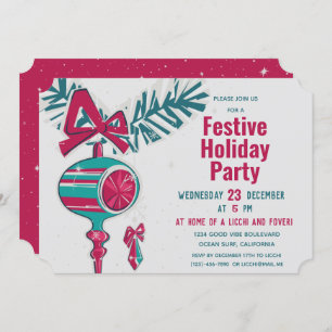 Convites Decoração de Natal no Moderno do Meio século