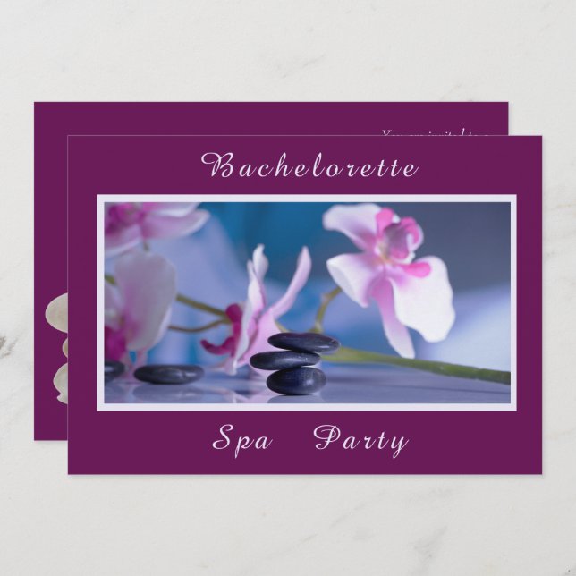 Convites Decoração de Spa Dia de Spa para Solteira (Frente/Verso)