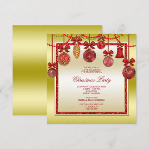 Convites Decoração Delicada Festa de Natal Vermelha e Dou