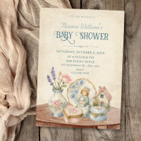 Decoração miniatura vintage chá de bebê