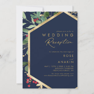 Convites Decoração Moderna de Natal Recepção de Casamento A