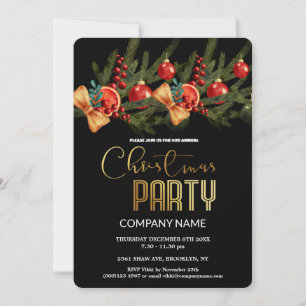 Convites Decoração Vintage de Natal Corporativo Chic Modern