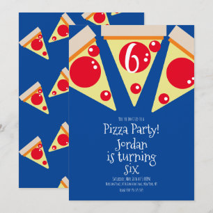 Convites Decorações de festa de fatias de pizza geométricas