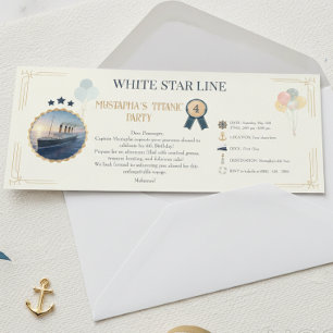 Convites Decorações de Festa do Titanic Passagem de Embarqu
