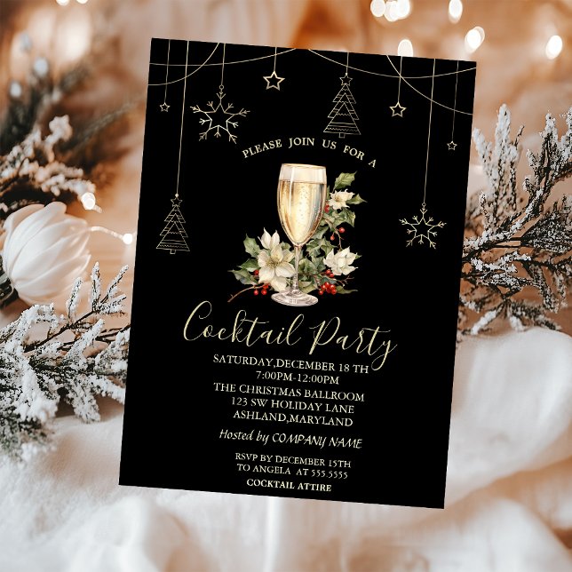 Convites Decorações de Natal Champanhe Festa de Natal (Criador carregado)