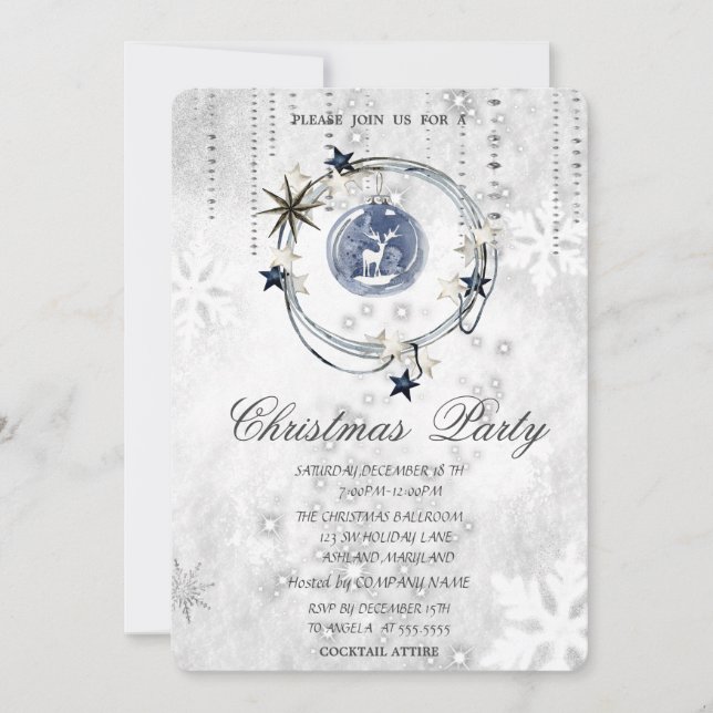 Convites Decorações de Natal em Aquarela Festa de Natal (Frente)
