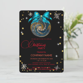 Convites Decorações de Natal ornamento azul corporativo
