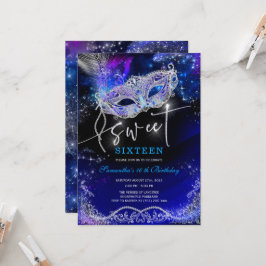 Convites Decorações Royal Blue e Prata para Sweet 16
