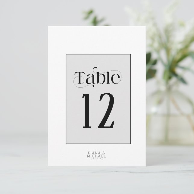 Convites Decorative Modern Wedding Menu ID887 (Em pé/Frente)