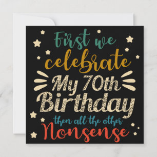 Convites decorative vintage awesome 70th birthday