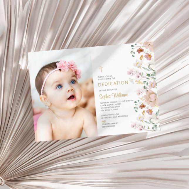 Convites Dedicação de Fotografias de Flores Selvagens (Criador carregado)