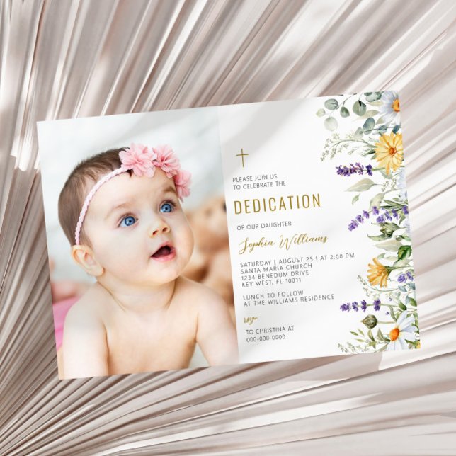Convites Dedicação de Fotos Chamomile & Eucalyptus (Criador carregado)