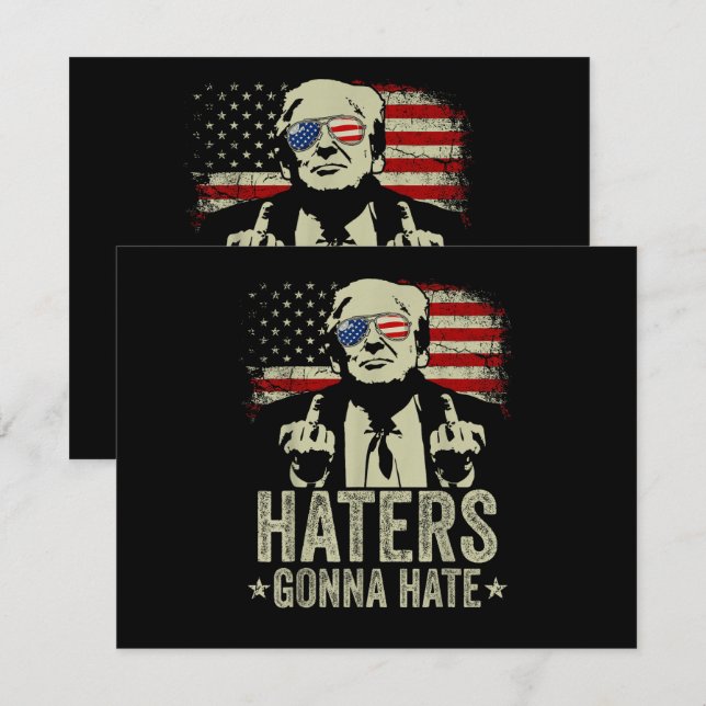 Convites Dedo do Meio de Donald Trump (Frente/Verso)