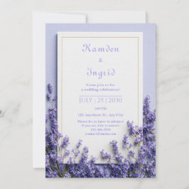 Convites Deep Purple Lavender Rustic Gold Frame