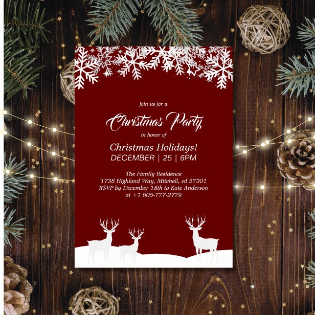 Convites Deep Red Merry Festa de Natal (Criador carregado)