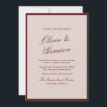 Convites Deep Wine Old Money Calligraphy Wedding Invitation<br><div class="desc">Deep Wine old money wedding invitations designed for a refined, heirloom-inspired celebration. This Deep Wine and Dried Rose wedding invitation blends Old World calligraphy with 2026 Winecore elegance, creating a romantic editorial aesthetic. Perfect for the traditional yet fashion-aware bride who loves formal wording and timeless typography. Pair with wax seals,...</div>