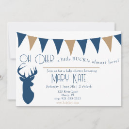 Convites "Deer a Little Buck chá de fraldas"
