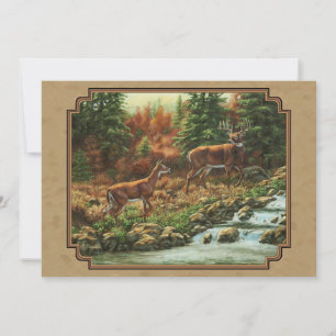 Convites Deer and Stream Waterfall Tan