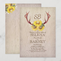 Deer Antlers e Sunflower Casamento outono Russo