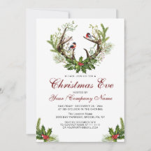 Deer Antlers, Festa de Natal do Birds Holly Berry