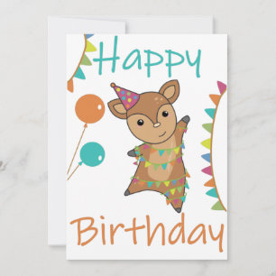 Convites Deer Birthday Deseja Um Belo Feliz Bolinho De Adul
