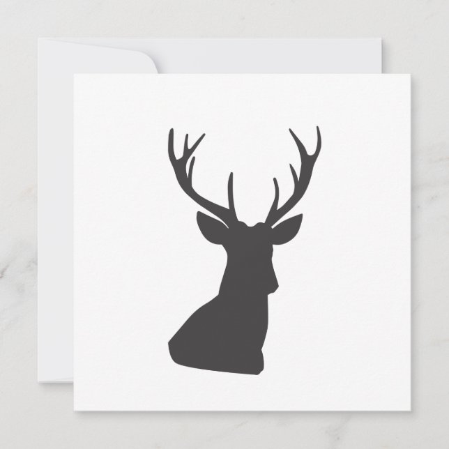 Convites Deer Deer Silhouette Animal Selvagem Postca (Frente)