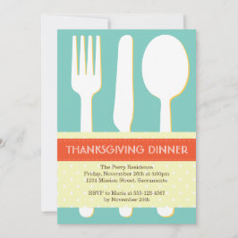 Convites Definição de lugar utensil, azul alaranjado, ação 
