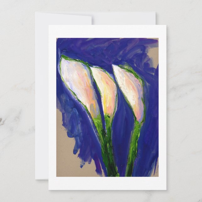 Convites "Definindo a vela" Lily Flower Painting (Frente)