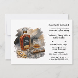 Convites Degustação de Bourbon Tema Charuto Whisky 45º Aniv