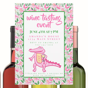 Convites Degustação de Vinho com Jacaré Elegante
