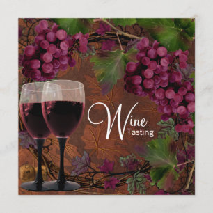 Convites Degustação de Vinho de Uvas Vermelhas e Verdes Ant