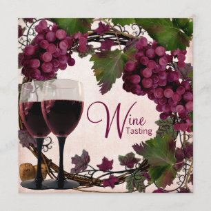 Convites Degustação de Vinho de Uvas Vermelhas e Verdes Vin