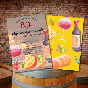Convites Degustação de Vinho e Queijo com Classe Espanhol 8