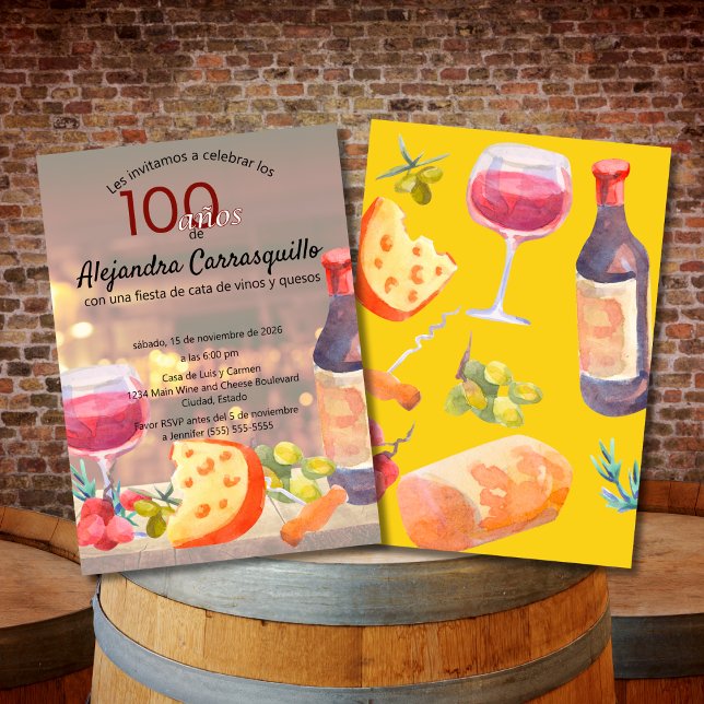 Convites Degustação de Vinho e Queijo Divertida Espanhola 1 (Criador carregado)